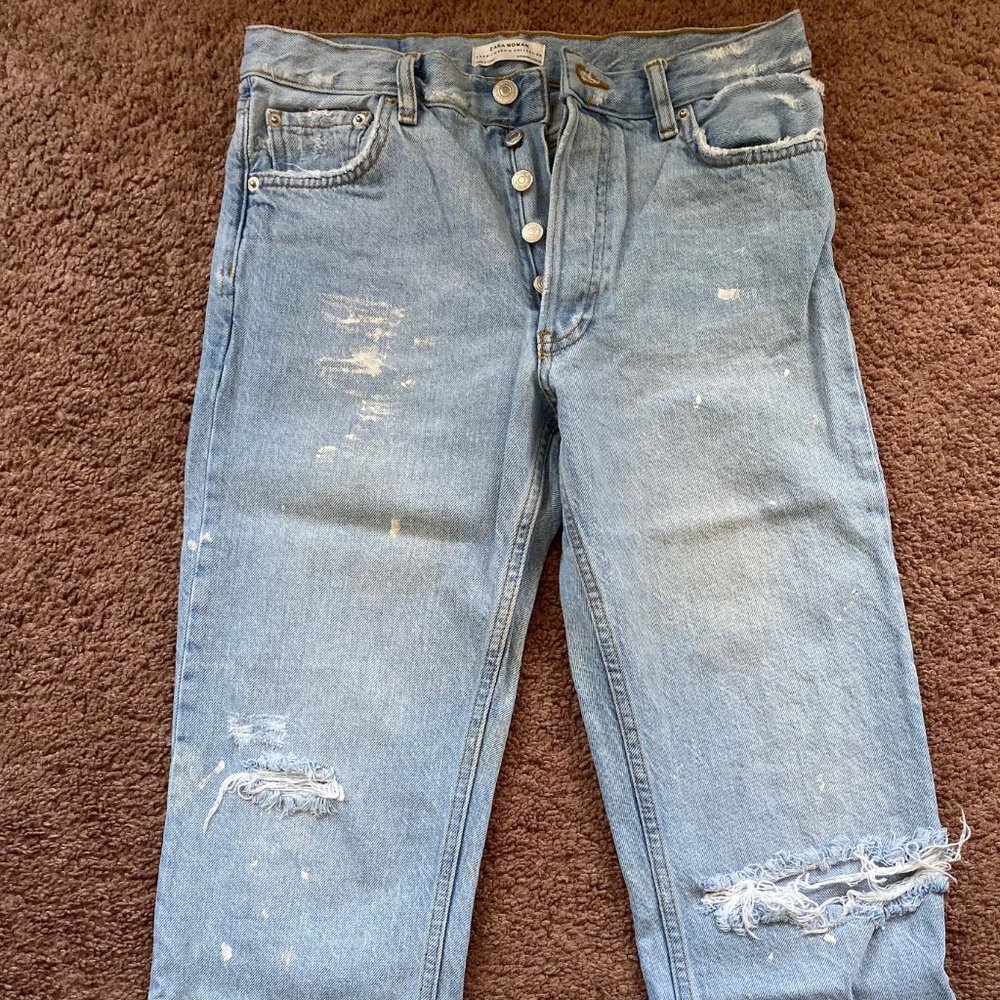Zara midrise crop length jeans